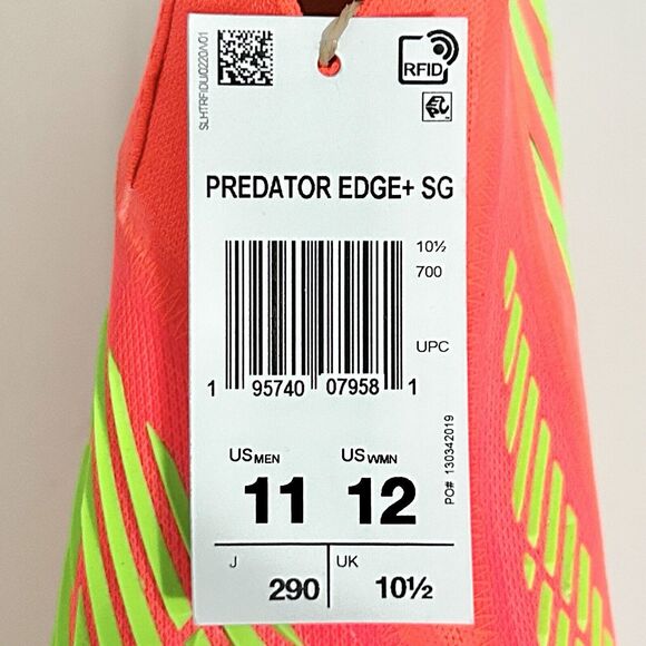 Adidas Predator Edge+ SG “Solar Red Green” Men’s Size 11 Soccer Cleats - Picture 8 of 9